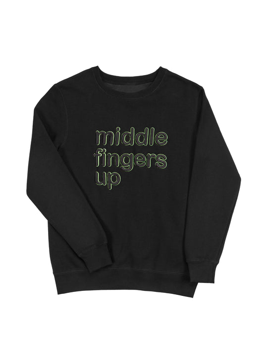 MFU Green on Black Unisex Sweatshirt